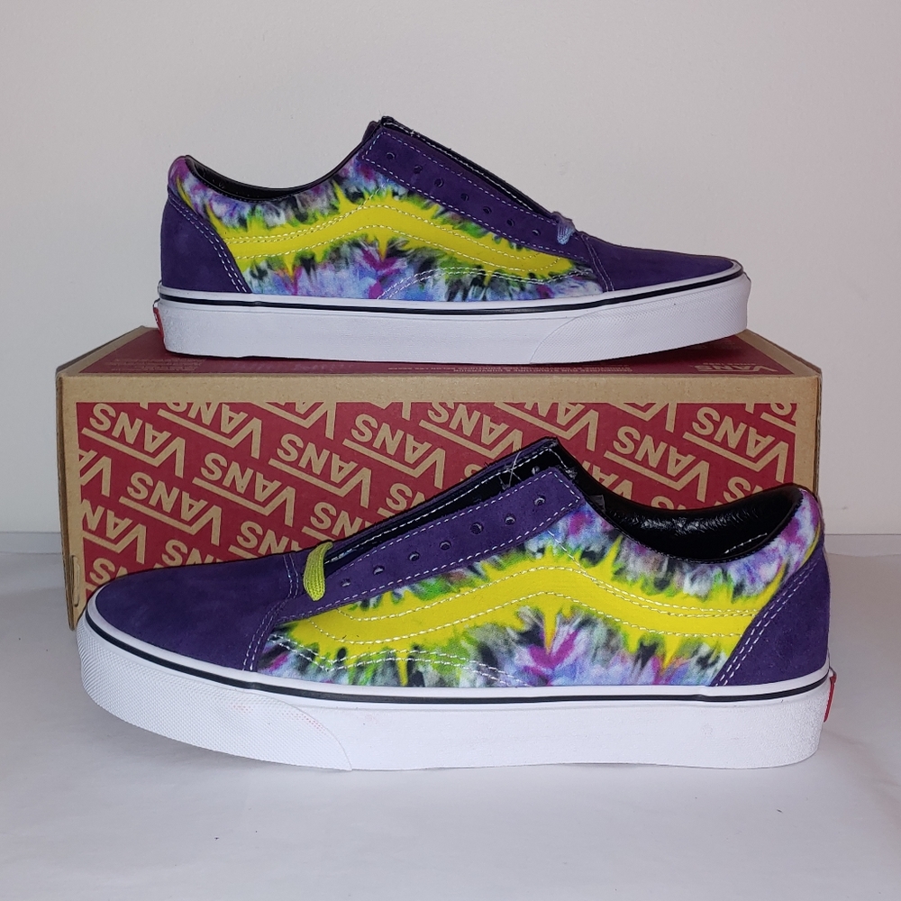 Rainbow tie dye boho old skool vans